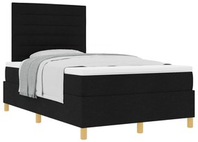 vidaXL Κρεβάτι με Σπαστή Βάση Μαύρο 120x200 εκ. Υφασμάτινο