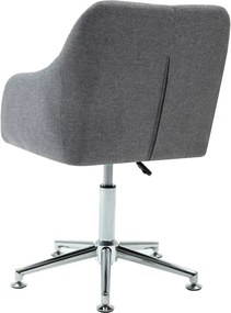 vidaXL Καρέκλες Τραπεζαρίας Περιστρεφόμενες 2 τεμ Αν. Γκρι Υφασμάτινες