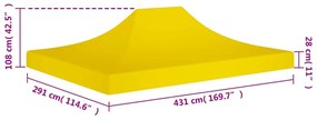 vidaXL Κάλυμμα Τέντας Εκδηλώσεων Κίτρινο 4,5 x 3 μ. 270 γρ/μ²