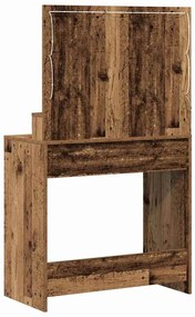 vidaXL Τραπέζι Μακιγιάζ με ράφι Παλαιό ξύλο 79 x 41 x 135 cm