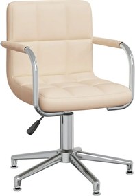 vidaXL Καρέκλα Γραφείου Περιστρεφόμενη Κρεμ Υφασμάτινη