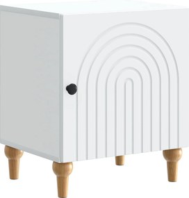vidaXL Κομοδίνο Λευκό 43 x 34,5 x 50 εκ Επεξεργασμένο Ξύλο
