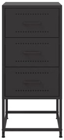 vidaXL Κομοδίνο Μαύρο 36x39x78 εκ. από Χάλυβα