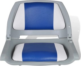 vidaXL Καθίσματα Σκάφους Αναδιπλούμενα 2 τεμ. Μπλε/Λευκό 41x51x48 εκ.