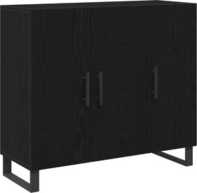 vidaXL Πλαϊνό γραφείο Μαύρη Οξυά 90 x 34 x 80 εκ. Επεξεργασμένο ξύλο