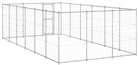 vidaXL Κλουβί Σκύλου Εξωτερικού Χώρου 21,78 μ² από Γαλβανισμένο Χάλυβα