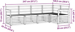 vidaXL Σειρά Καναπέ Εξωτερικού 5 τμχ. 5-θέσια Λευκό