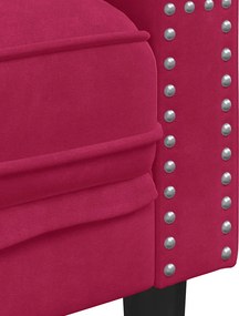 vidaXL Πολυθρόνα Chesterfield Μπορντό Βελούδινη