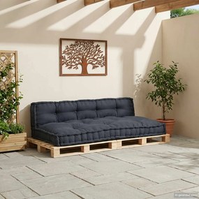 vidaXL Μαξιλάρι για καναπέ παλέτας 2 pcs Ύφασμα Ανθρακί