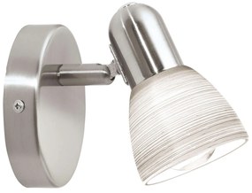 Φωτιστικό Σποτ Τοίχου 88472 Silver - Beige Dakar 1 Eglo Eglo Metal, Glass