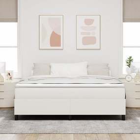 vidaXL Κρεβάτι Box Spring Κρεμ Σούπερ Κινγκ Με Καπιτονέ Ύφασμα