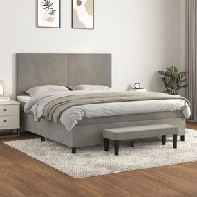 ΚΡΕΒΑΤΙ BOXSPRING ΜΕ ΣΤΡΩΜΑ ΑΝΟΙΧΤΟ ΓΚΡΙ 180X200 ΕΚ. ΒΕΛΟΥΔΙΝΟ 3137737