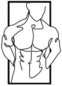 Διακοσμητικό Τοίχου Muscular Man 279ENZ1873 36x50cm Black Wallity Μέταλλο