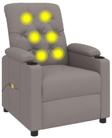 vidaXL Πολυθρόνα Μασάζ Taupe Υφασμάτινη