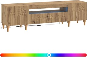 vidaXL Ντουλάπα LED Τηλεόρασης ALKMAAR 153 x 35 x 43 εκ Artisan Δρυς