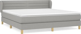 vidaXL Κρεβάτι Boxspring με Στρώμα Αν. Πράσινο 160x200εκ Υφασμάτινο