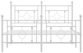 vidaXL Πλαίσιο Κρεβατιού με Κεφαλάρι&Ποδαρικό Λευκό 140x190εκ. Μέταλλο