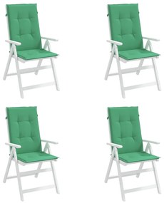 Μαξιλάρια Καρέκλας Κήπου με Πλάτη 4 τεμ. Πράσινα 120x50x3 εκ. - Πράσινο