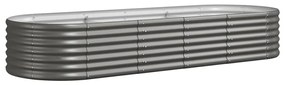 vidaXL Ζαρντινιέρα Γκρι 224x80x36 εκ Γαλβανισμένος χάλυβας