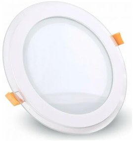 LED Πάνελ mini V-TAC 18W στρογγυλό Γυαλί Φώς Ημέρας