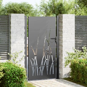 vidaXL Πύλη Κήπου Μαύρο 105 x 200 cm Ατσάλι με Επικάλυψη Πούδρας