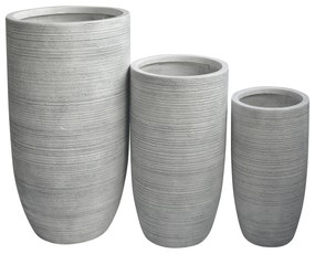 ΣΕΤ 3ΤΜΧ ΓΛΑΣΤΡΕΣ ΚΥΛΙΝΔΡΟΙ ΣΕΙΡΑ GARDENER HM4721 FIBERCLAY-ΧΡΩΜΑ CEMENT Φ42.5x78.5Υεκ - 0525816 - HM4721
