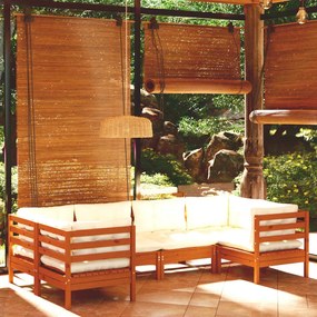 Σαλόνι Κήπου Σετ 6 Τεμαχίων Καφέ Μελί Ξύλο Πεύκου με Μαξιλάρια