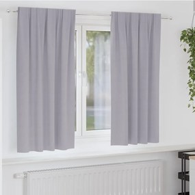 vidaXL Κουρτίνες με κουρτίνες 2 pcs Μεταλλικό Γκρι Πολυεστέρας