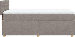 vidaXL Κρεβάτι Boxspring με Στρώμα Taupe 80x200 εκ. Υφασμάτινο