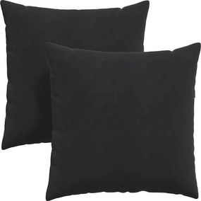 vidaXL Μαξιλάρι Καναπέ 2 τμχ. Βελούδο Μαύρο 80 x 80 cm