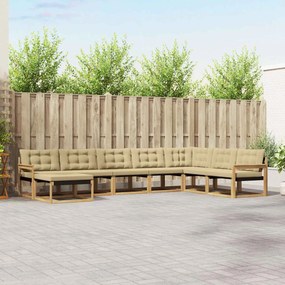 vidaXL Σειρά Καναπέ Εξωτερικού με μαξιλάρι 8 pcs Λευκό και Μπεζ