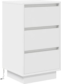 vidaXL Κομοδίνο με φώτα LED Λευκό 38x34x65 cm