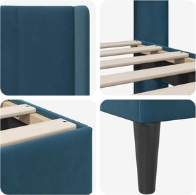 vidaXL Σκελετός Κρεβατιού Μπλε 80 x 200 cm Βελούδο