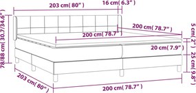 vidaXL Κρεβάτι Boxspring με Στρώμα Κρεμ 200x200 εκ. Υφασμάτινο