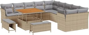 vidaXL Σετ Καναπέ Κήπου 13 pcs Μπεζ συνθετικό ρατάν