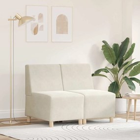 vidaXL Μοναδικός Καναπές χωρίς Χερούλια 2 pcs Κρεμ 55 x 74 x 82 εκ.