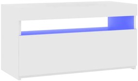 vidaXL Έπιπλο Τηλεόρασης με LED Γυαλιστερό Λευκό 75 x 35 x 40 εκ.