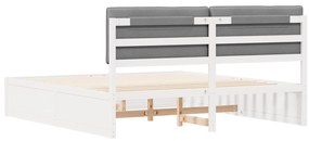 vidaXL Σκελετός Κρεβατιού με Επενδεδυμένο Κεφαλάρι Ανοιχτό γκρι