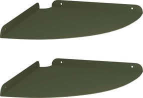 vidaXL Floating Ράφι Γωνίας Γωνιακή βάση 2 τμχ. Ελιά Πράσινη