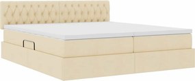 vidaXL Κρεβάτι Αποθήκης με στρώμα Κρέμ 200 x 200 cm Τεχνητό Δέρμα