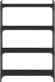 vidaXL Βιβλιοθήκη 4 Επιπέδων Μαύρη 80x30x120 εκ. Επεξεργασμένο Ξύλο