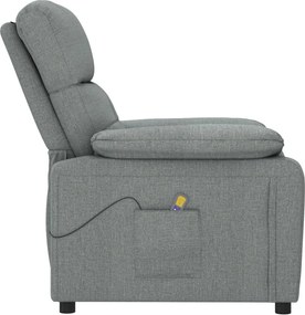 vidaXL Πολυθρόνα Μασάζ Σκούρο Γκρι Υφασμάτινη