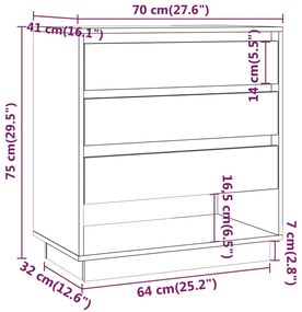 Μπουφές Λευκός 70 x 41 x 75 εκ. από Μοριοσανίδα - Λευκό