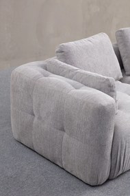 Corner Sofa Amaris 2 Seater With Pouffe - Light Grey Light Grey