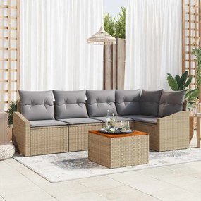 vidaXL Σετ Καναπέ Κήπου 6 pcs Beige, ανοιχτό γκρι