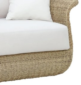 Καρέκλα - Πολυθρόνα Gogi αλουμίνιο-συνθετικό wicker σε φυσικό χρώμα-μπεζ ύφασμα 100x83x73εκ 100x73x83 εκ.
