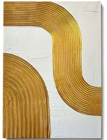 Πίνακας Καμβάς 3D 112RGN1154 70x100cm White-Gold Wallity Κάθετοι Wood, Canvas