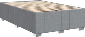 vidaXL Κρεβάτι box spring με στρώμα Ανοιχτό γκρι 120 x 190 cm Ύφασμα