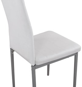 Καρέκλα LADY Μεταλλική με Κάθισμα PU Λευκό 40x48x95εκ. 4αδα 40x48x95 εκ.