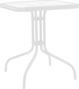 Τραπεζαρία Watson-Sussie pakoworld μέταλλο λευκό- γυαλί 70x70x70εκ